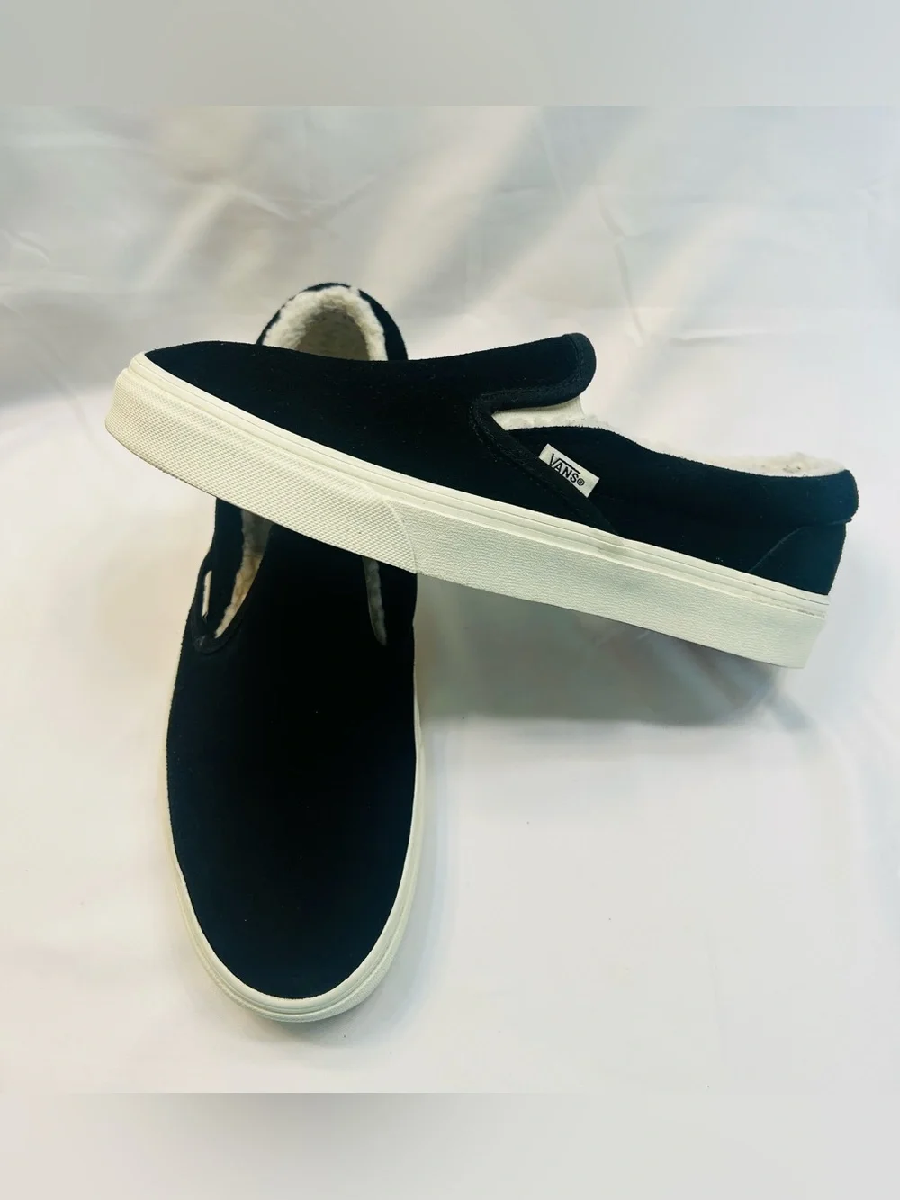 Vans Black Slip-On “Cozy Hug” Suede with Sherpa Lining